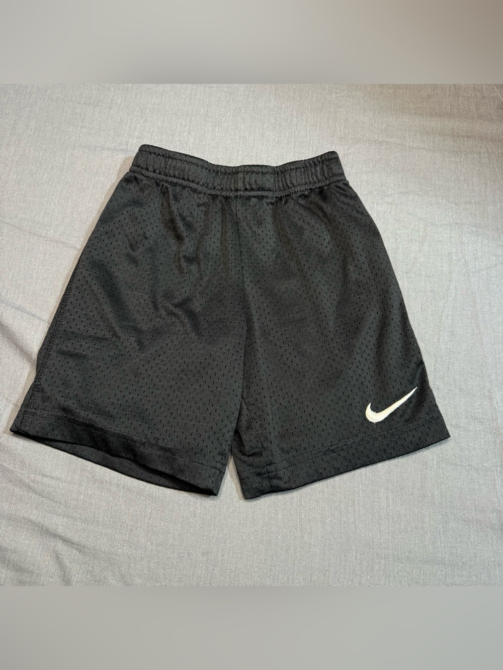Nike Black Mesh Kids Shorts with White Swoosh